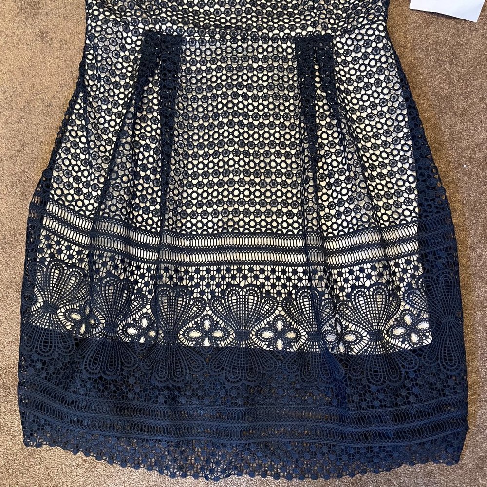 Paper Dolls London Navy Overlay Dress - Picture 7 of 8